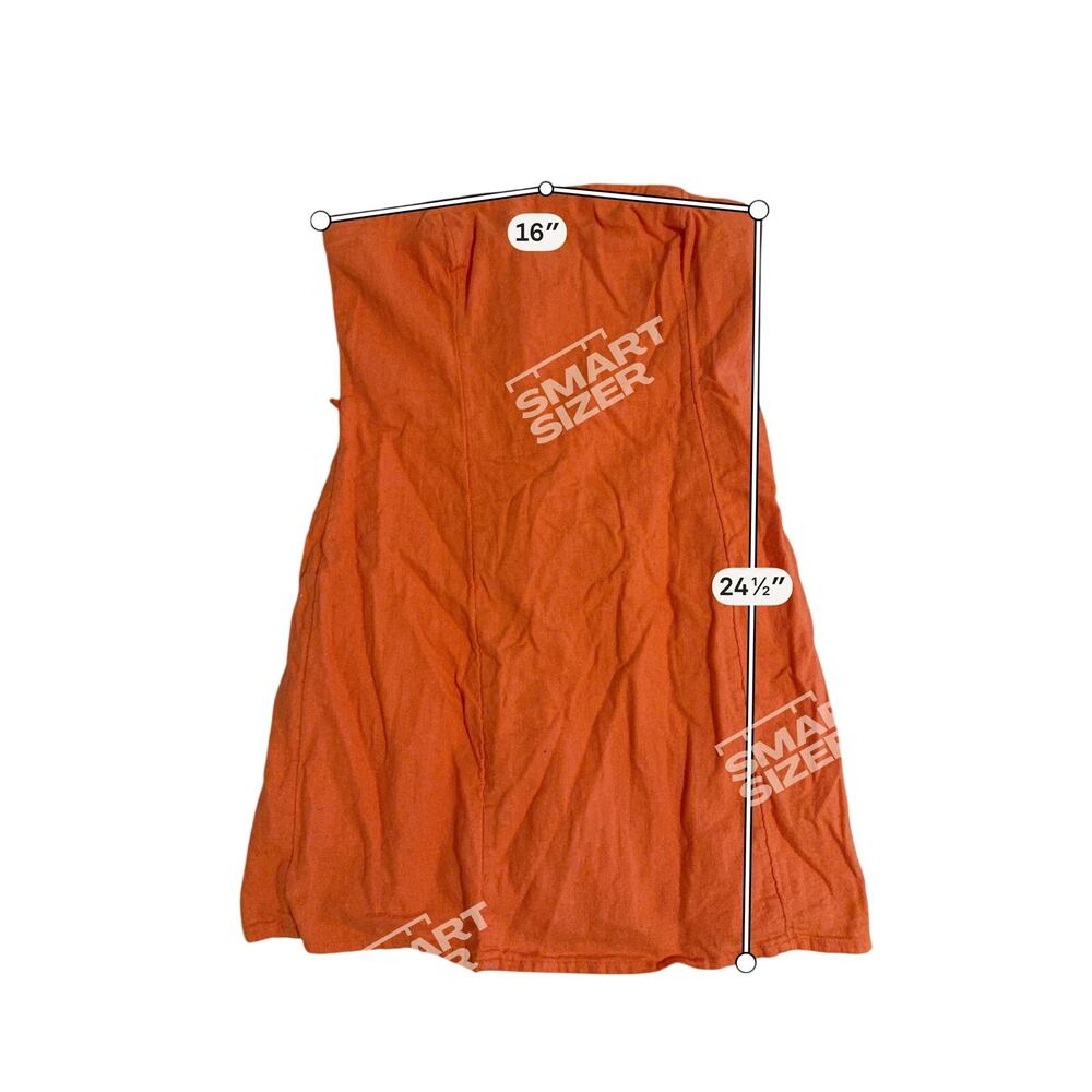 Abercrombie & Fitch Linen Strapless Mini Dress Small Orange Euro Resort Beach - Picture 8 of 9